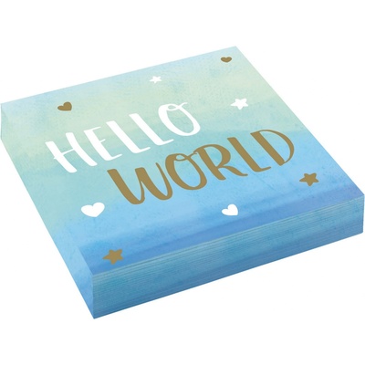Amscan servítky Hello World modré 33x33cm