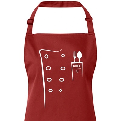 Bezvatriko.cz Zástěra s laclem Rondon Burgundy 370 B&C Velikost Unisex Canvas Zástěra s laclem 0577