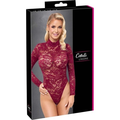 Cottelli - průhledné krajkové body bordó