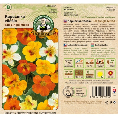 Kapucínka väčšia - Tall Single Mixed 3g