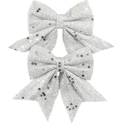 LAALU Súprava 2 ks mašlí: Mašľa strieborná 13 × 13 cm