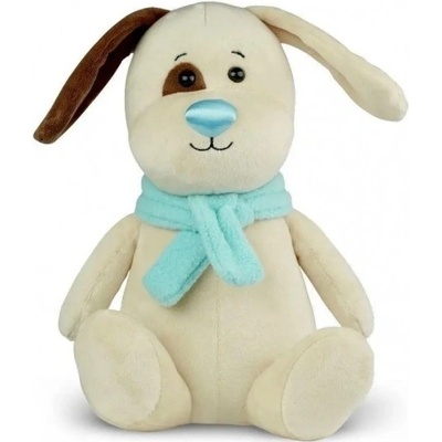 pes Plush Scarves Animals krémový s modrým nosíkom Plush Scarves Animals 25 cm