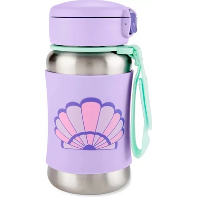 Skip Hop Spark Style Láhev s brčkem na vodu nerez Mušle 350 ml