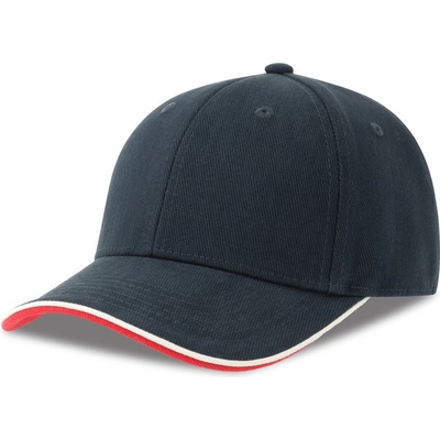 Atlantis Headwear Pilot Piping Sandwich 6 panelová sandwich těžká broušená COT-33050296399 Navy/bílá