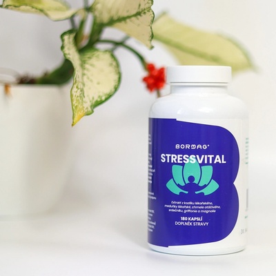 Bormag StressVital kozlík, meduňka, srdečník. 5-HTP, magnolia 180 kapslí