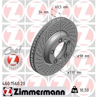Brzdový kotúč ZIMMERMANN 460.1560.20 (460156020)