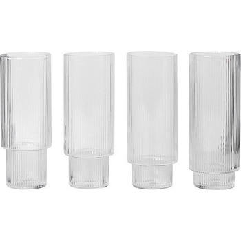 Ferm Living Ripple Чаши високи, прозрачни, 4 бр (5445)