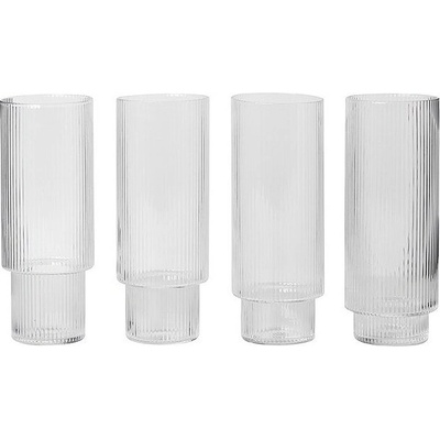 Ferm Living Ripple Чаши високи, прозрачни, 4 бр (5445)