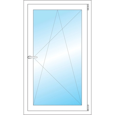 OKNA HNED Plastové okno 68x115 cm (680x1150 mm) bílé otevíravé a sklopné pravé