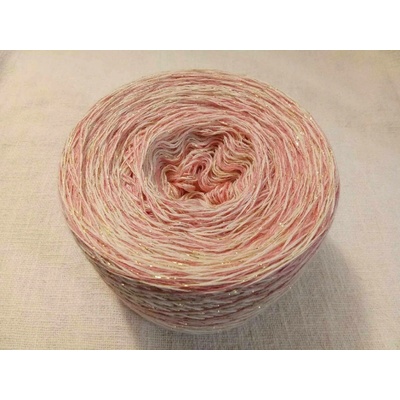 Natur-rosa-gold merino 3-nitka 1000m s lurexovou nitkou