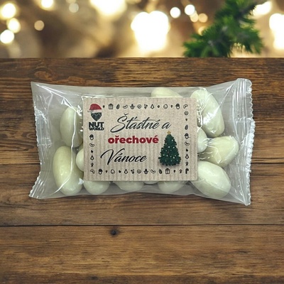 Nutworld Vánoční v sáčku Mandle v bílé čokoládě 80 g