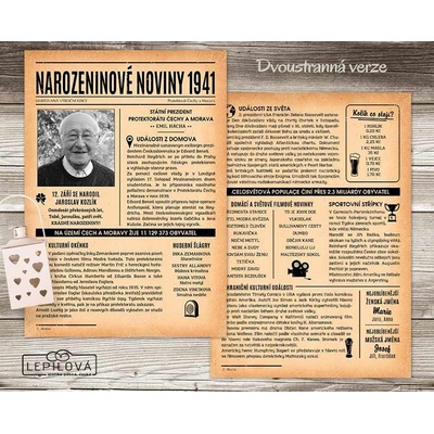 Narozeninové noviny 1941 – jednostranné až čtyřstranné