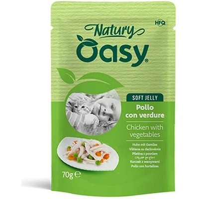 Oasy Cat Natury Soft Jelly Adult Kuřecí filety se zeleninou v želé 70 g