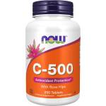 NOW Vitamin C-500 with Rose Hips [250 Таблетки]