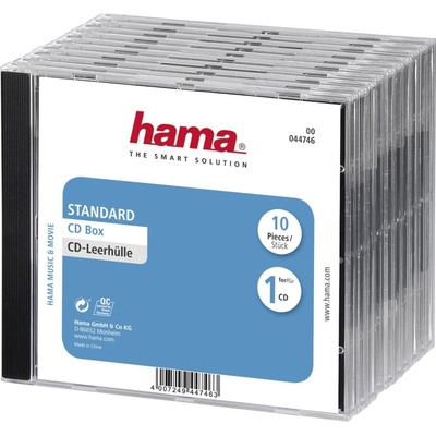 HAMA CD Box náhradný obal na 1 CD, prieh¾adný/èierny, 10 ks - 00044746
