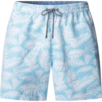 Faconnable Бански гащета Façonnable Leaves swimming shorts - Blue (True Blue)