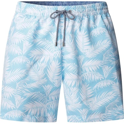 Faconnable Бански гащета Façonnable Leaves swimming shorts - Blue (True Blue)