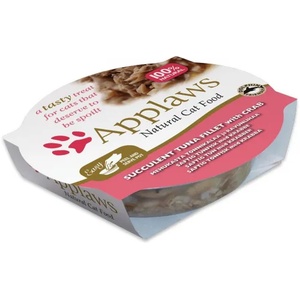 Applaws Luxury Tuna Fillet with Crab pot in broth - Деликатесна купичка риба тон с раци в бульон 60 гр 7003CE-A