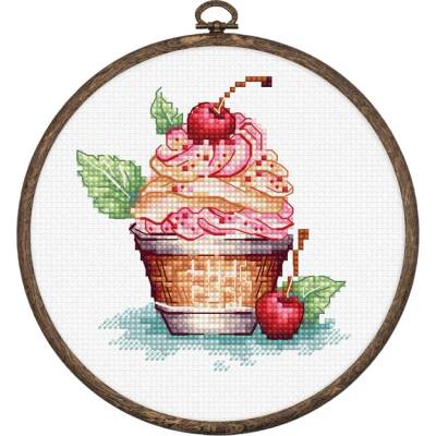 Luca-S Черешов сладолед - гоблен по схема с рамка bc104