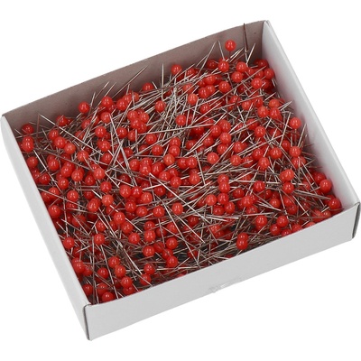 Galanterie Špendlíky s plastovou hlavičkou 1000 ks, červené – Zboží Dáma