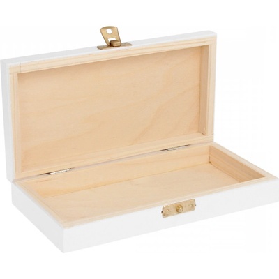 Dřevia Dřevěná krabička na bankovky se zámkem bílá 20 x 11 x 4 cm