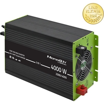 Qoltec 51914 Solární měnič napětí Qoltec Monolith 3v1 s funkcí AC nabíjení | MPPT | UPS | ATS | 2000W | 4000W | 12V až 230V | Čistý sinus – Sleviste.cz