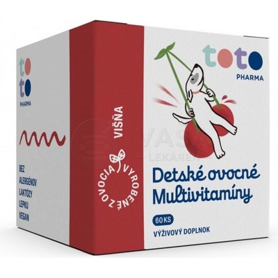 Toto Detské ovocné MultiVitamíny višňa 60 žuvacích pastiliek