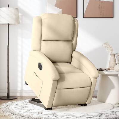 vidaXL 3204191 Elektrické zvedací polohovací textil krémová