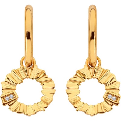 Hot diamonds pozlátené náušnice 2v1 s diamantmi a topásami Golden Edit Hope DE838