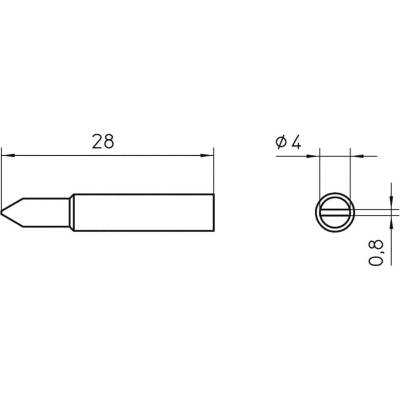 Weller XNT D spájkovací hrot dlátová forma Veľkosť hrotov 4 mm Dĺžka hrotov 28 mm Obsah 1 ks