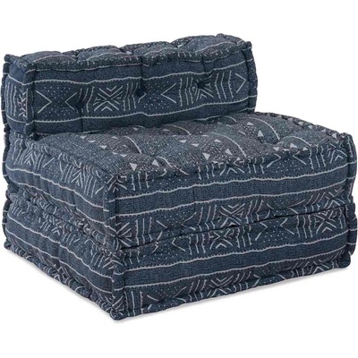 vidaXL Модулен диван Индиго принт 70 x 70 x 56 см текстил (4019062)