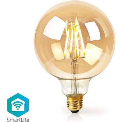 Nedis LED žárovka Wi-Fi Smart Bulb 5W zlatá LED žárovka , kulatá, E27, 5W, 230V, 500lm, 2200K, teplá bílá, stmívatelná, Wi-Fi, zlatá WIFILF10GDG125