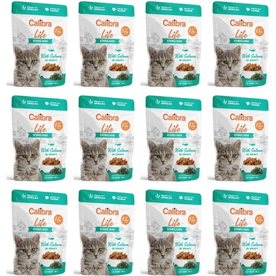 Calibra Life Sterilised Adult Salmon gravy 12 x 85 g