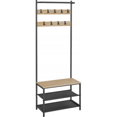 Textilomanie předsíňová stěna loft 180 cm černá dub sonoma – Zboží Mobilmania