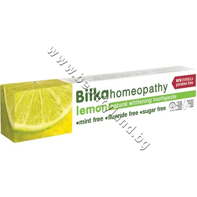 Bilka Паста за зъби Bilka Homeopathy Lemon Natural Whitening, p/n BI-32912022 - Хомеопатична паста за зъби с екстракт от лимон (BI-32912022)