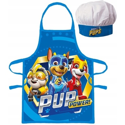 BrandMac Modrá zástěra Paw Patrol s kuchařskou čepicí