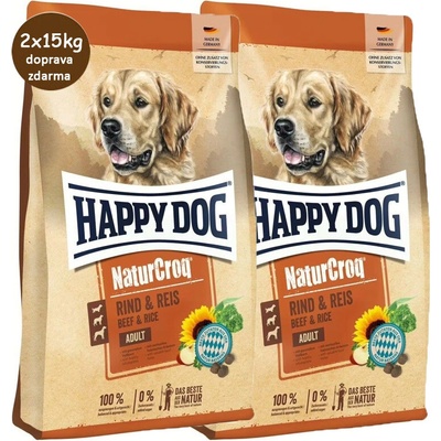 Happy Dog NaturCroq Rind a Reis 2 x 15 kg