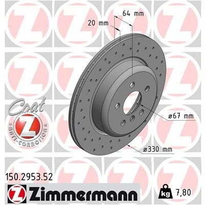 Brzdový kotúč ZIMMERMANN 150.2953.52 (150295352)