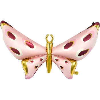 Image 1 of PartyDeco Фолиев балон - Розово-златна пеперуда 120 х 87 см