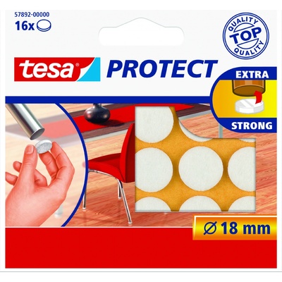 tesa® Protect Plstěné samolepicí podložky Barva: bílá, Rozměr: Ø 18 mm, Doplňující informace: kolečka – Zboží Mobilmania