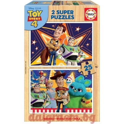 Educa Дървен пъзел EDUCA 18083 - 2 х 25 части - Toy Story 4 (EDU18083)