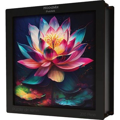 WoodMix Puzzles Дървен пъзел WoodMix, Цветя, 200 части - Водна лилия (WM-1FL-0002)