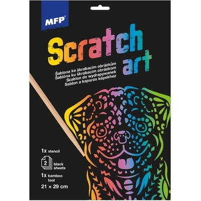 MFP 1032221 Škrabací obrázok šablóna A4 Pes 21x29cm 2 listy