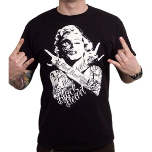 Black heart мъжка тениска с щампа BLACK HEART - SKULL BITCH - Black - 20279