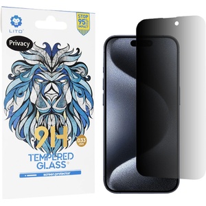 LITO Протектор за iPhone 15 Pro - Lito 2.5D Classic Glass - Privacy
