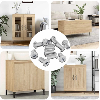 vidaXL Гайка с заключване 12 бр. Никел М6 x 25 мм Стомана (864557)