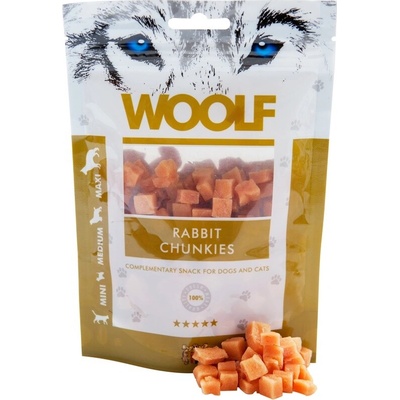 Woolf Rabbit Chunkies - maškrty pre psov 100 g