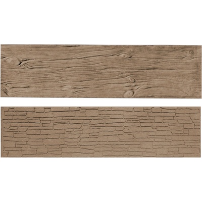 BEVES, Betonplus Betonový panel rovný oboustranný dřevo 200 x 25 x 4 cm - hnědý