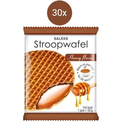 Saleks stroopwafel honey flavor 30 x 33 g