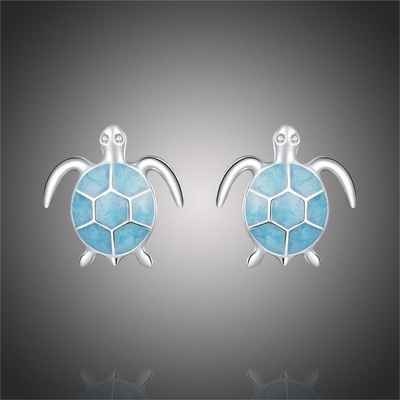 Loamoer stříbrné náušnice pecky ve tvaru želvy SCE1035